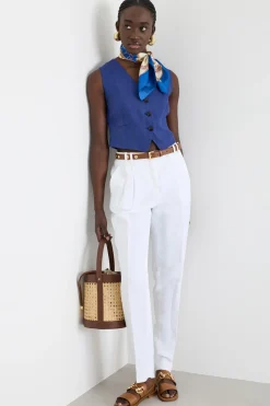 Pantalone carrot in tela - Bianco