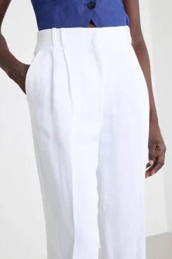 Pantalone carrot in tela - Bianco