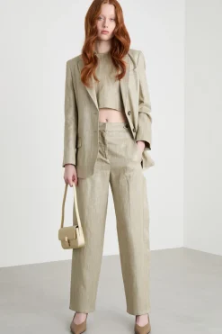 Pantalone carrot in twill - Verde