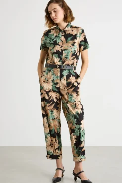 Pantalone carrot stampato - Nero Rosa Verde