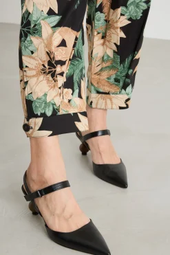 Pantalone carrot stampato - Nero Rosa Verde
