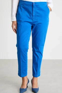 Pantalone chino in raso - Blu