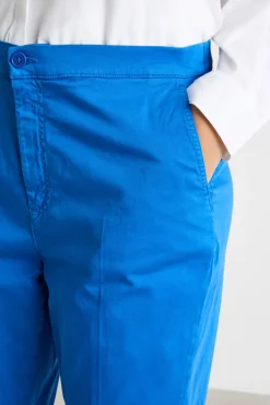 Pantalone chino in raso - Blu
