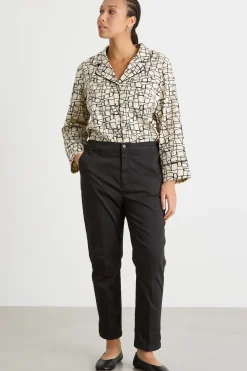 Pantalone chino in raso - Nero