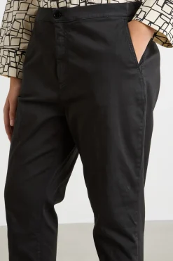 Pantalone chino in raso - Nero