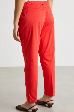 Pantalone chino in raso - Rosso