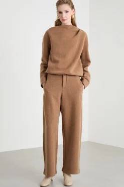 Pantalone cocoon in jersey - Marrone