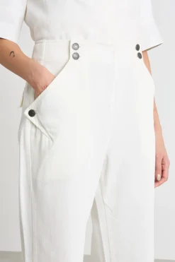 Pantalone con abbottonatura marinière - Bianco