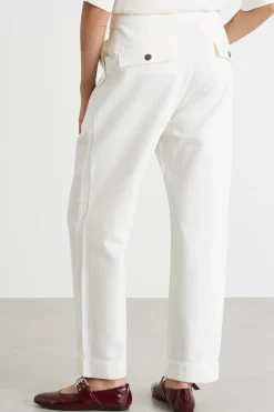 Pantalone con abbottonatura marinière - Bianco