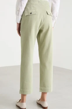 Pantalone con abbottonatura marinière - Verde