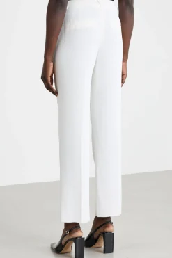 Pantalone con applicazione floreale - Bianco
