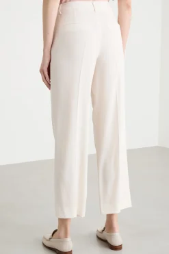 Pantalone con applicazione floreale - Bianco