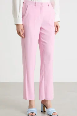 Pantalone con applicazione floreale - Rosa