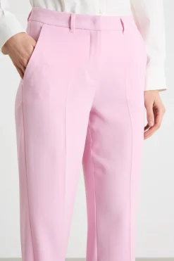 Pantalone con applicazione floreale - Rosa