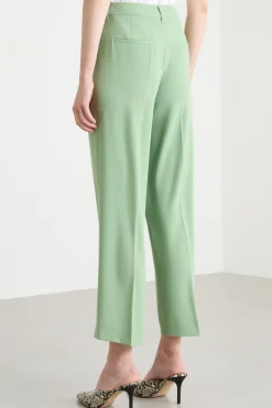 Pantalone con applicazione floreale - Verde