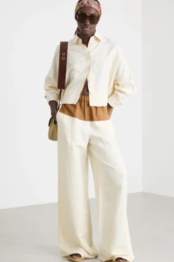 Pantalone con baschina - Bianco Cammello