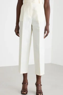 Pantalone con cintone alto - Bianco