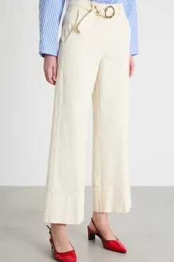 Pantalone con cintura - Avorio