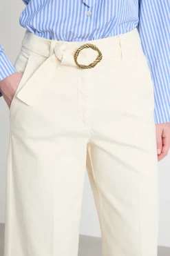 Pantalone con cintura - Avorio