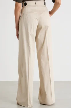 Pantalone con cintura - Beige