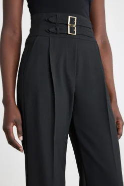 Pantalone con cinturini - Nero