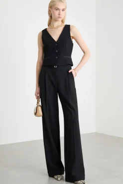 Pantalone con cinturini - Nero