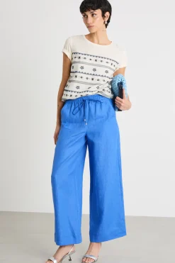 Pantalone con coulisse in vita - Azzurro