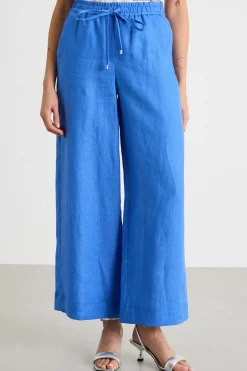 Pantalone con coulisse in vita - Azzurro