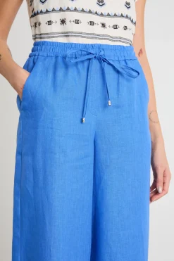 Pantalone con coulisse in vita - Azzurro