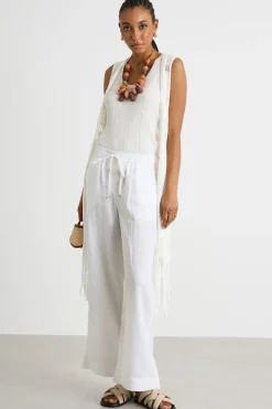 Pantalone con coulisse in vita - Bianco