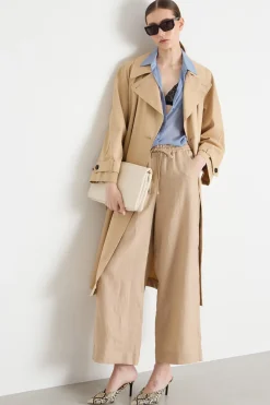 Pantalone con coulisse in vita - Cammello