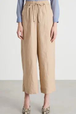 Pantalone con coulisse in vita - Cammello