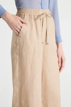 Pantalone con coulisse in vita - Cammello