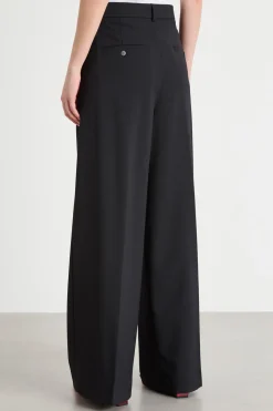 Pantalone con doppia piega - Nero