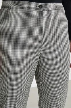 Pantalone con fantasia pied de poule - Nero Bianco