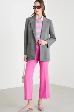 Pantalone con fondo leggermente svasato - Fuxia