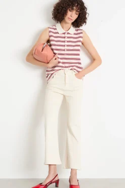 Pantalone con fondo svasato - Avorio