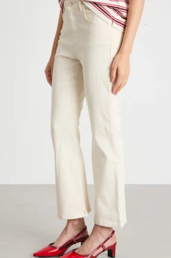 Pantalone con fondo svasato - Avorio