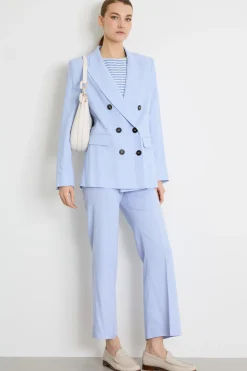 Pantalone con fondo svasato - Azzurro