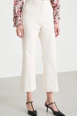 Pantalone con fondo svasato - Bianco