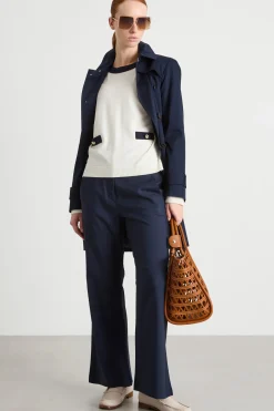 Pantalone con fondo svasato - Blu