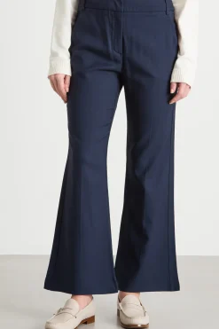 Pantalone con fondo svasato - Blu