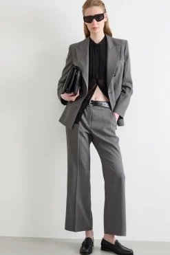 Pantalone con fondo svasato - Grigio