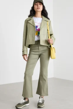 Pantalone con fondo svasato - Verde
