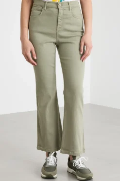Pantalone con fondo svasato - Verde