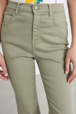 Pantalone con fondo svasato - Verde