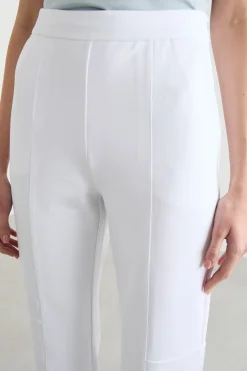 Pantalone con nervatura centrale - Bianco