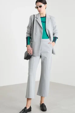 Pantalone con nervatura centrale - Grigio