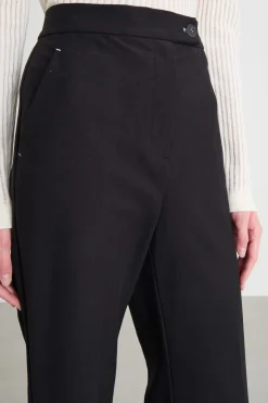 Pantalone con nervature - Nero