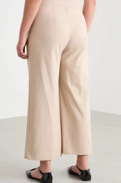 Pantalone con piega cucita - Beige